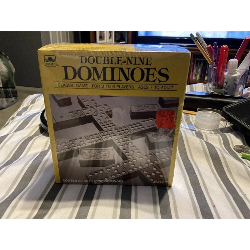 Double-Nine Dominoes by Golden 2-6 Players Ages 7 1989 Vintage New